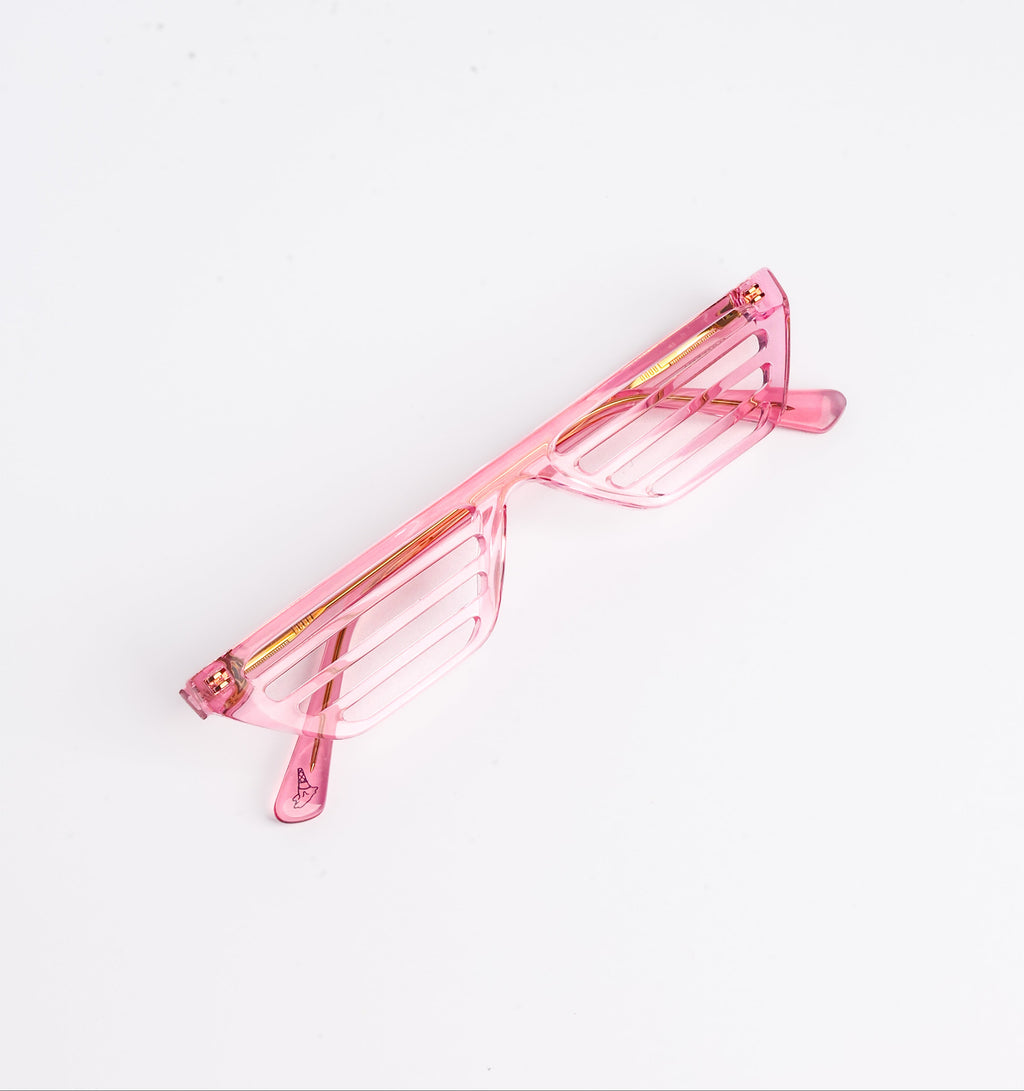 Vanella Shutter Shades 2.0 | Pink Lemonade Lucite Cat-Eye Statement Sunglasses